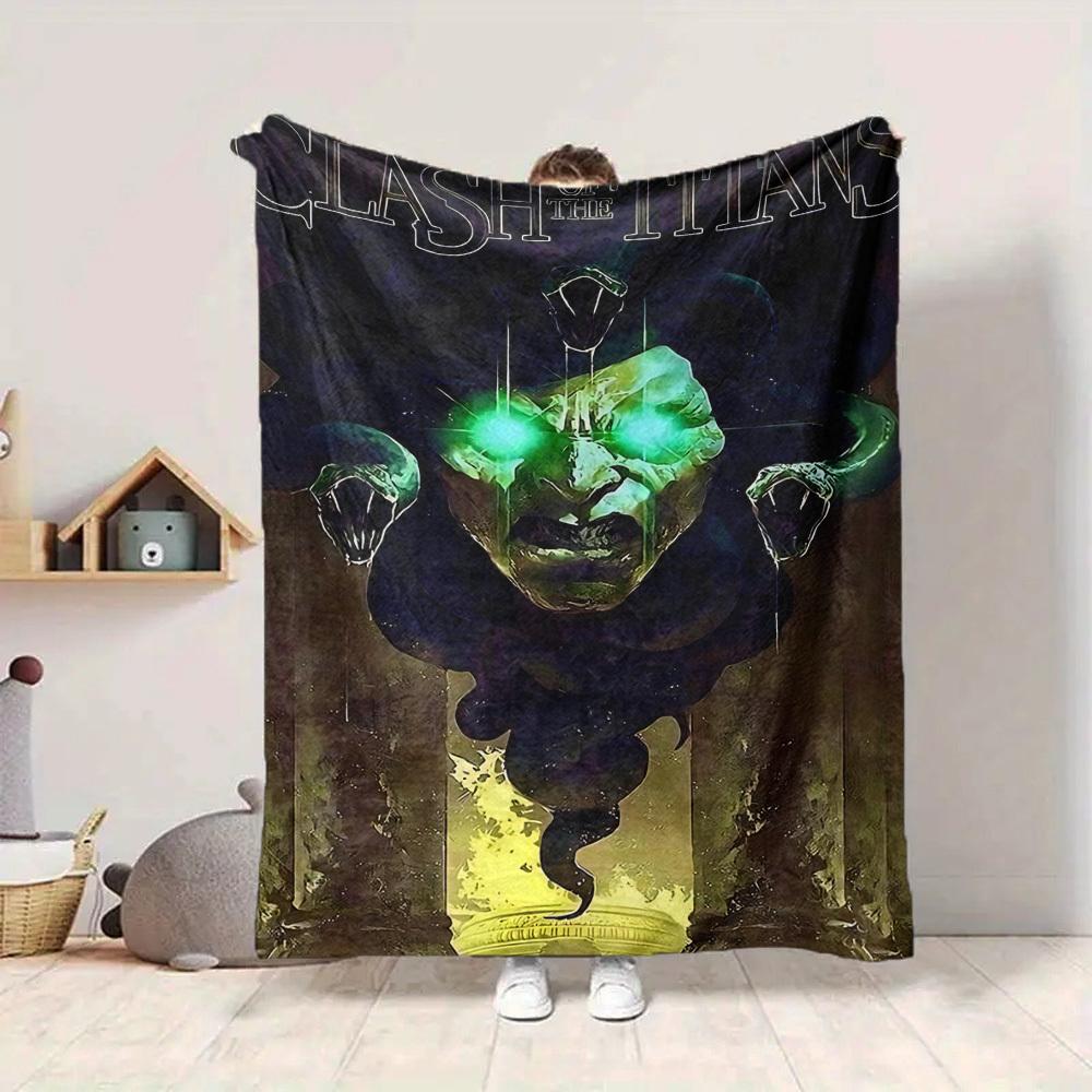 1pc Clash of the Titans Blanket Polyester Fiber, All Season Comfort for Sofa, Bed, Office, Car, Camping Ideal Home Decor & Gift, Office Comfort