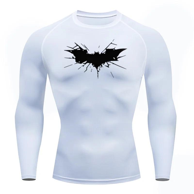 Men's Print Long Sleeve Compression Shirts Gym Workout Rash Guard Athletic Fitness Running Baselayer Undershirts Tops Sportswear