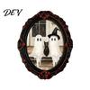 Halloween Collectible Magnets Dark Style Refrigerator Magnet, Retro Gothic Oval Photo Party Supplies Frame Decorative Magnetic Sticker for Metal