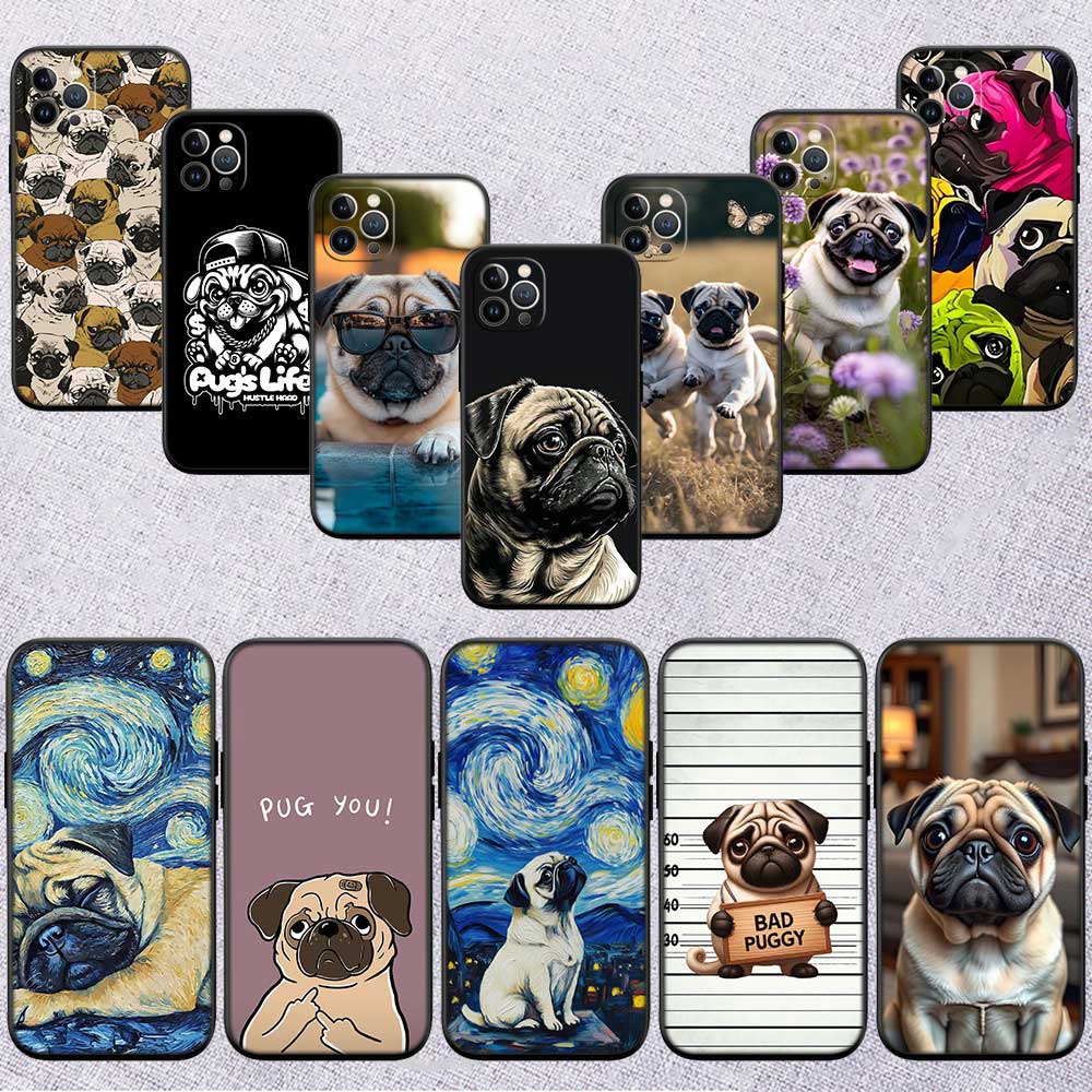 Cute Pug Dog New High-End Shell Phone Case for OPPO A3 Pro A72 A74 A76 A77 A77S A78 A79 A94 A95 A18 A40M A58