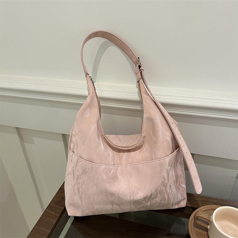 Soft Leather Large-Capacity Shoulder Bag Women'S Casual Bag Shout It Commuter Underarm Bag Fashion Tote Bag Women