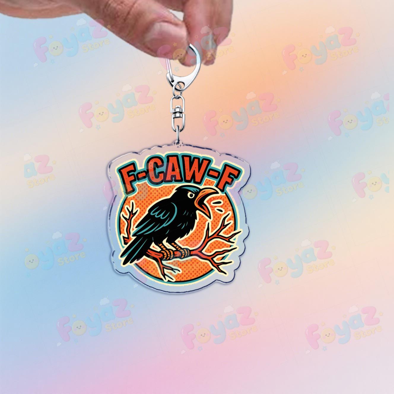 

Funny F Caw F Meme Keychain Accessories Bag Charms Crow Raven Bird Dark Keyrings Jewelry Fans Freinds Gifts
