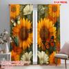 2pcs,2D Plane Printing Curtain Popular Blossom Symphony(1) Polyester Woven (without Rod) Decorations Outdoor for Various Rooms,
