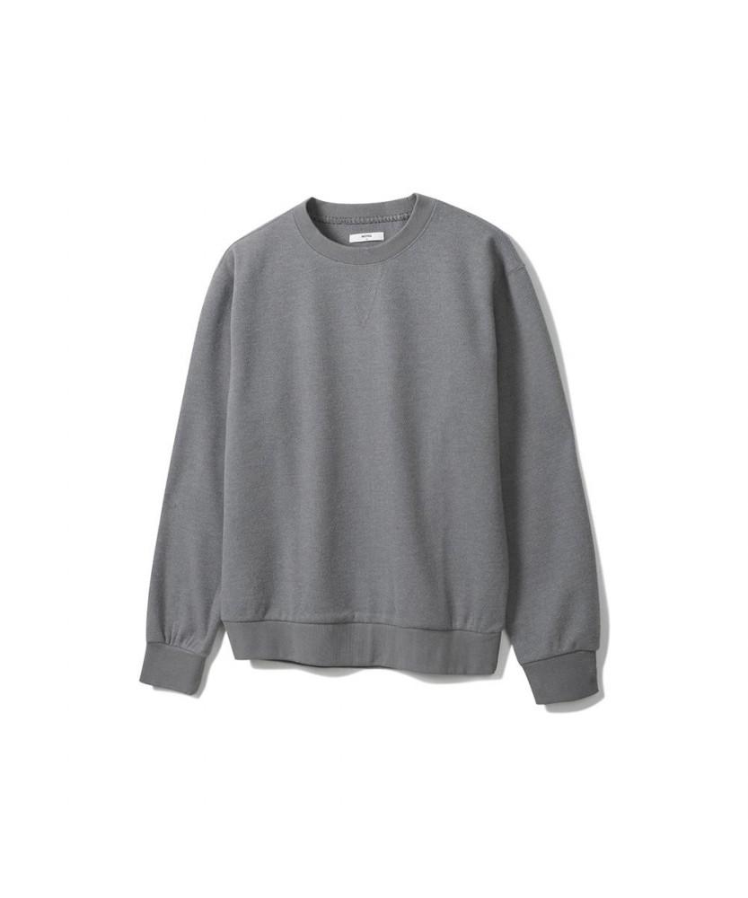 NOTIG Knit-Like Round Sweatshirt Gray_Oka3T1Rl110G1
