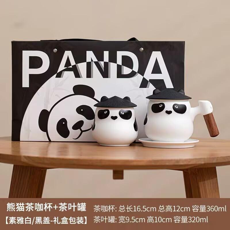Panda Tea Creative Ceramic Tea Separation Cup With Lid Men'S And Women'S Office Filter Water Cup