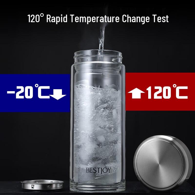 FUGURNG BESTJOY Double-Wall Tea Infuser Glass Bottle