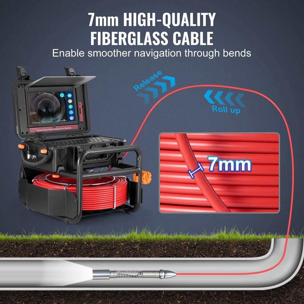 Sewer Camera 165 ft/50m Self-Leveling Drain Camera with 10.1" Touchscreen