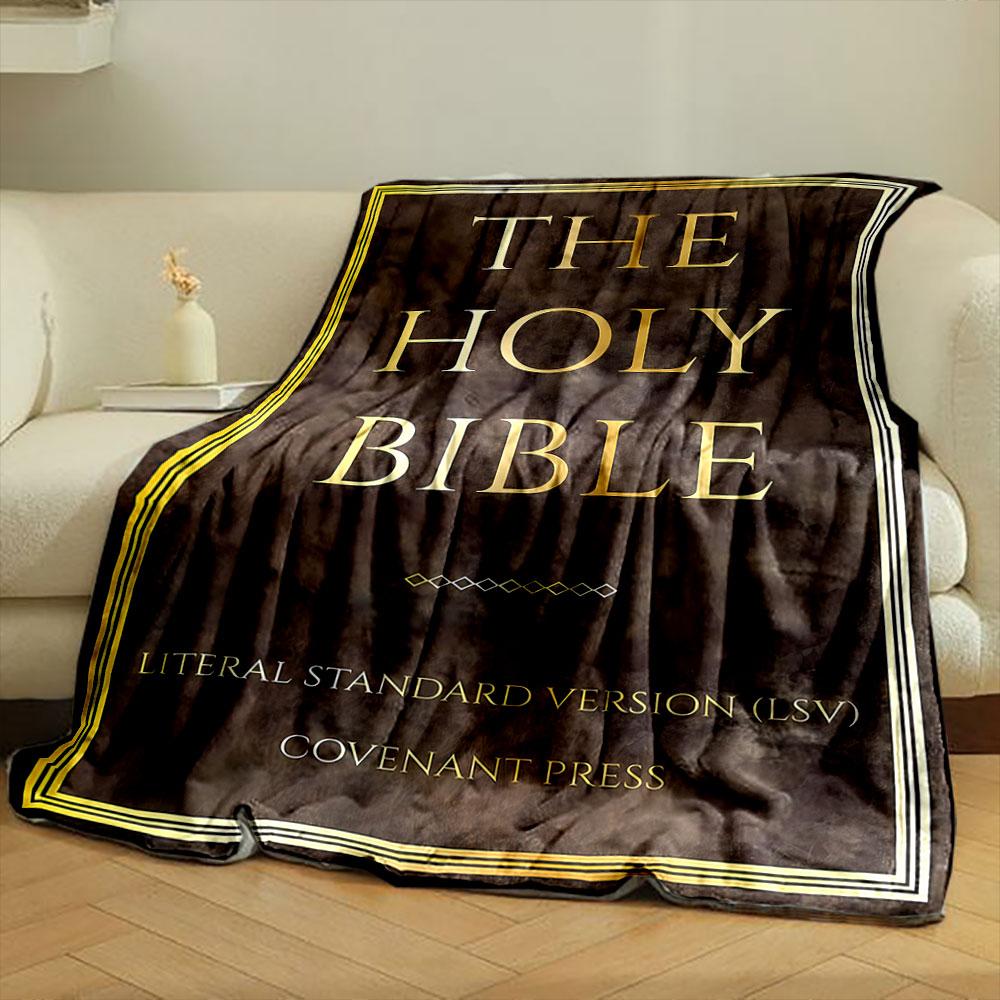 Holy Bible Print Blanket Printed Blanket for Living Room Bed Couch lunch break Soft Cozy Blanket for Friend's festival Gift