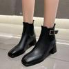 2024 Autumn New Large Size Retro Thick with Women's Fashion All-matching Women's Riding Boots