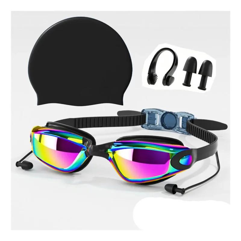 4-in-1 Swimming Goggles Set Mirrored Hd Vision Anti-fog2