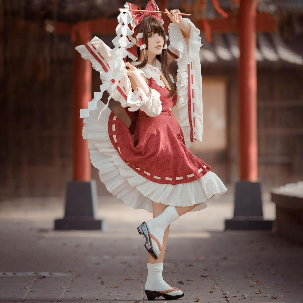 [Milky Time] Hakurei Reimu Cosplay Anime Halloween Damen Lolita Schreinmädchen (XL)