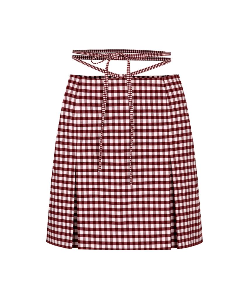 MARGARIN FINGERS Check Self String Skirt