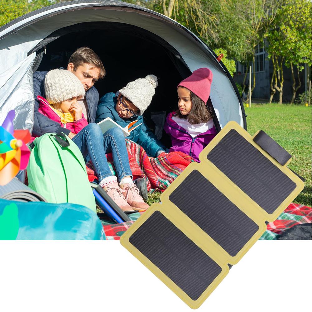Outdoor Foldable Solar Panel Lightweight Portable Solar Power Bank USB Solar Charging Panel for Camping Hiking Picnic Climbing