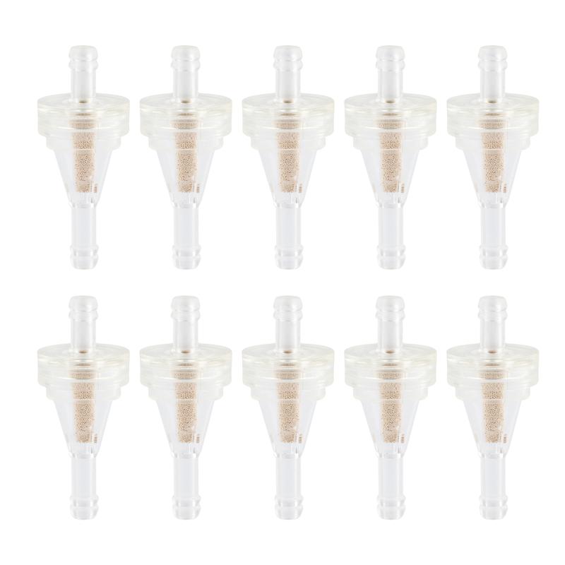 10Pcs/Set 1/4" Inline Clear Gas Fuel Filters Replacement 6mm Small Plastic Universal Motorcycle Gas Petrol Fuel Oil Filter Mini