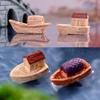 62KD Pack of 8 Miniature Jiangnan Boats Model Ornaments Resins Figurines for Cultural Home Aesthetic Table Shelf Decoration
