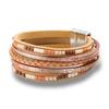 Multilayer Brown Leather Bracelet For Women  Creative Bohemian Handmade Woven Magnetic Clasp Bracelet Jewelry Gift
