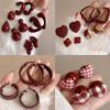 Silver Needle Ankara Red Love Stud Earrings Fashion Temperament New Earrings Light Luxury Premium Autumn and Winter