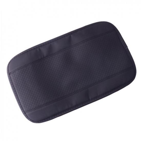 Car Universal Black PU Leather Center Console Box Armrest Cushion Cover Pad Mat