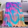 Gradient Fluid Cartoon Anime Print Flannel Blanket Soft Warm Throw for Kids Bedroom Sofa Bed Christmas Office Car