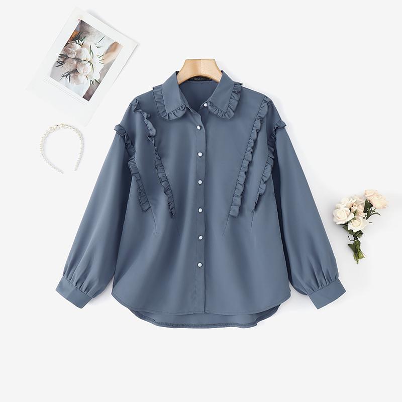 ZANZEA Women Turn Down Collar Loose Causal Long Sleeve Blouse