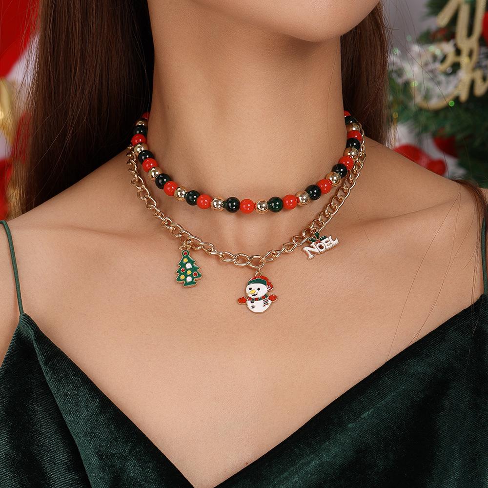 Santa Claus Christmas Necklace & Choker Set - European & American Jewelry