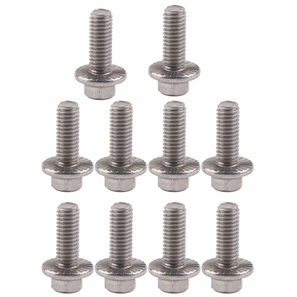 10pcs M6 Stainless Steel SS304 Hex Flange Screws   Washer Head  S Fastener