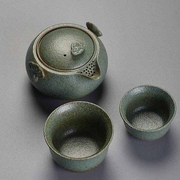 Ceramic Quick Tea Set One Pot Two Cups Kung Fu Tea Set Portable Tea Set