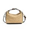 Summer Womens Woven Shoulder Bag With Zipper Closure For Casual Daily Use