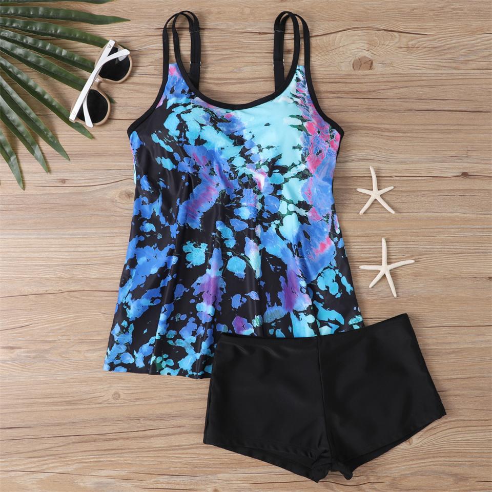 

Floral Printed Tankini Set Women 2026 Two Piece Swimsuit Short High Waist Swimwear Female Bathing Suit Beachwear Swimming Summer XXXL