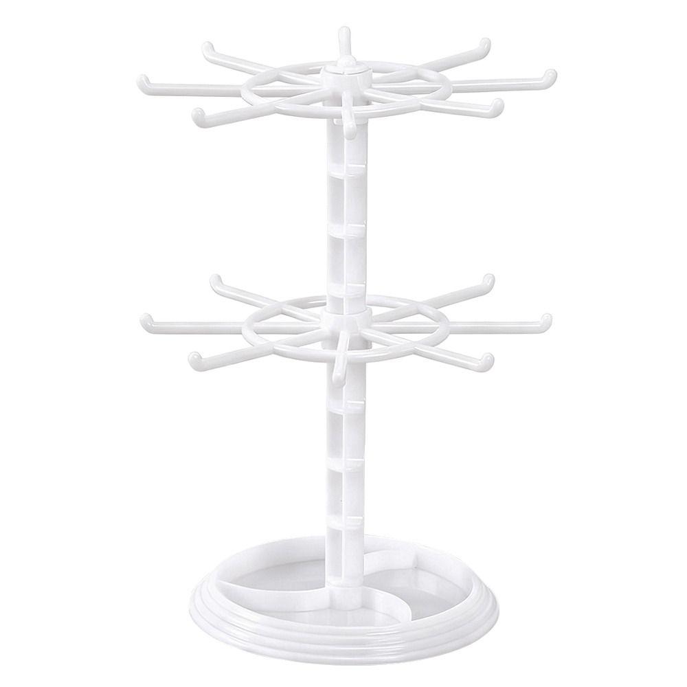 Mehrschichtiger Schlüsselanhänger-Aufhänger Drehendes Design Verstellbare Etagen Ausstellungsständer Spinner-Display 2-Etagen-Design Schmuckständer