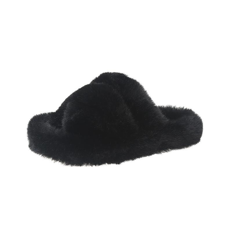 Foreign trade Mao Mao shoes women's 2025 autumn thick-soled new cross-haired slippers wear large size open-toed Internet celebrity home slippers