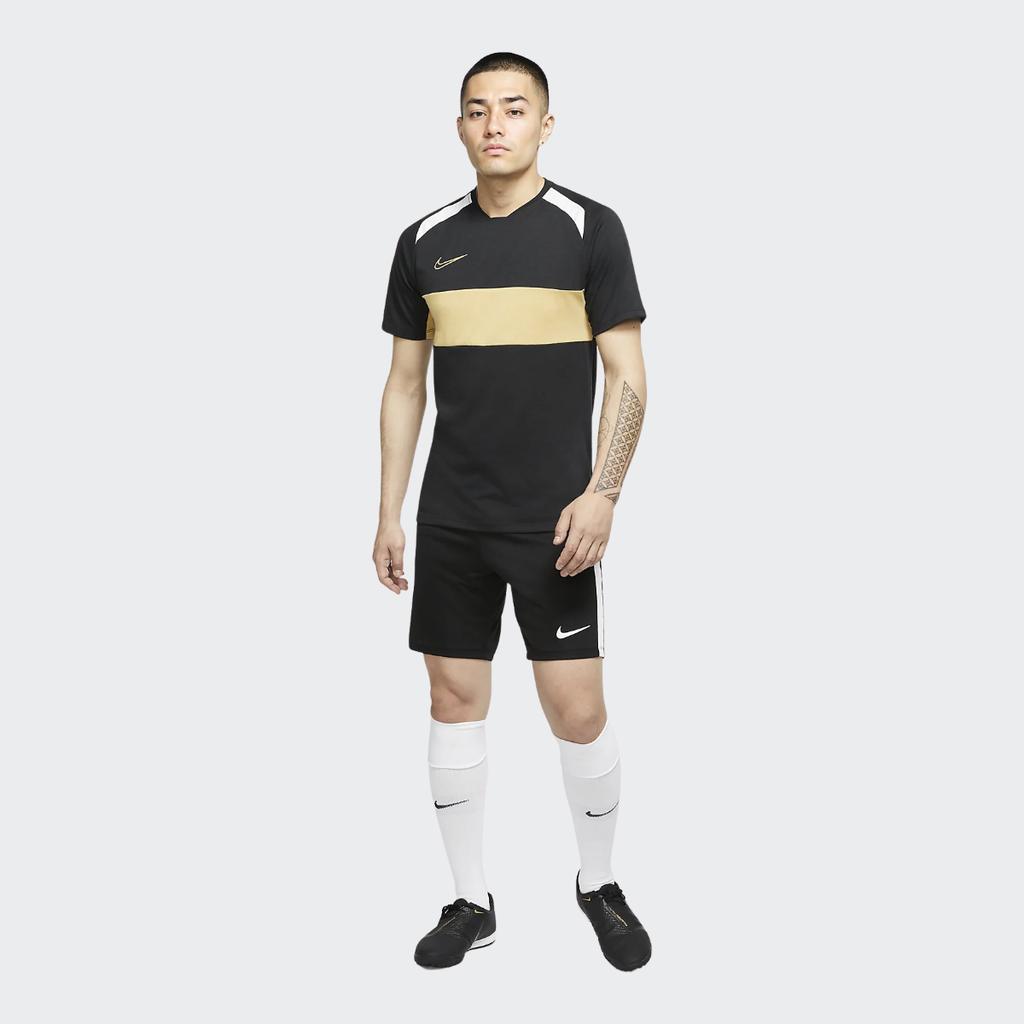 Nike Dri-Fit Academy Quick-Dry Short Sleeve Soccer Tee Men Tops Black White Gold BQ7353-010