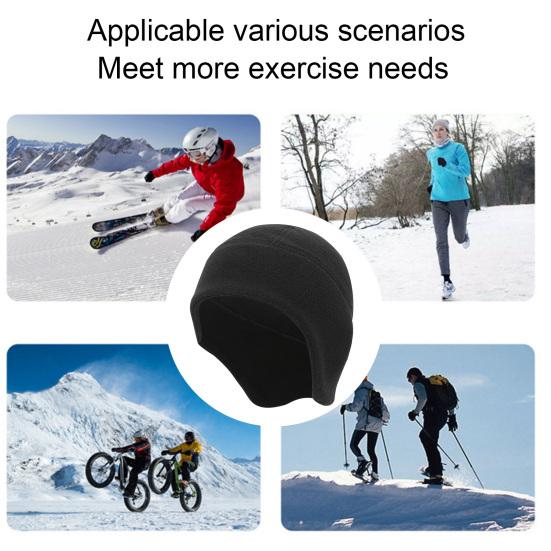 Unisex Winter Cap Helmet Inner Lining Cap Ear Protection Elastic Dome Anti-slip Outdoor Camping Skiing Cycling Cap Heat Retention Beanie