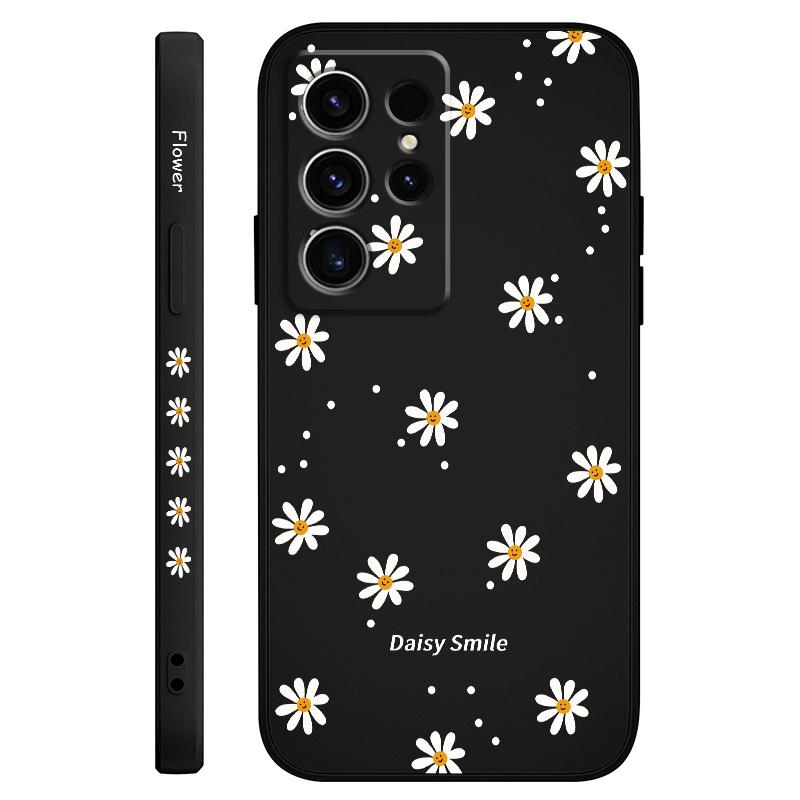 

Smiling Daisy Phone Case For Samsung Galaxy S25 S24 S23 S22 S21 S20 S10 S10E Ultra Plus FE Note 20 Ultra Plus Cover Samsung S25FE чорний