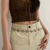 Damen Legierung geschnitzte Türkis Schnalle Taillenkette für Bankett Damen Kleid Gürtel