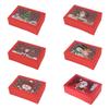 12Pcs Christmas Cookie Gifts Box with Window Holiday Baking Pastry Box Food Treat Container for Pastries Cupcakes Candy