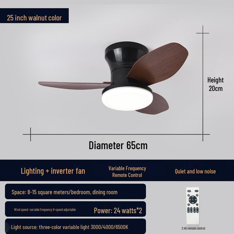Nordic Ceiling Fan Light for Bedroom & Kids' Room - Stylish Inverter Fan for Small Spaces