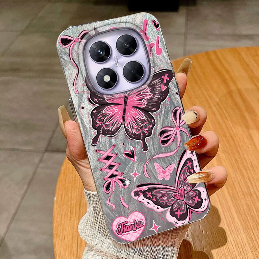 Gradient Colorful Butterfly For Xiaomi Redmi Note 13 14 Pro 4G Note 14 Pro+ 5G Poco X6 Cases Cover Soft Phone Case Silicone Shell Back Funda Bumper