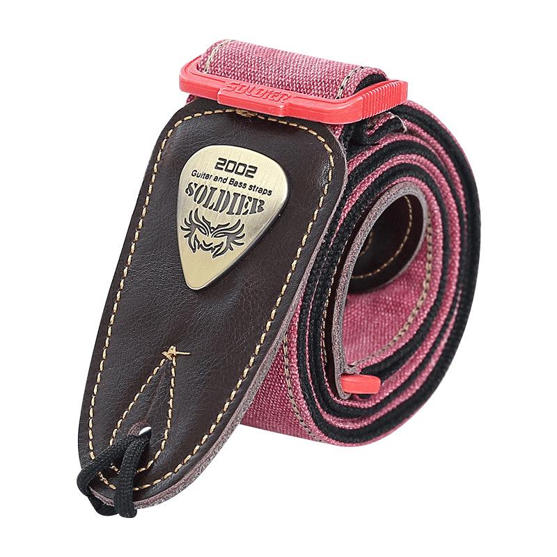 Perseus Soldier Guitar Strap: Genuine Leather, Wide Shoulder Design for Acoustic, Electric Guitar & Bass