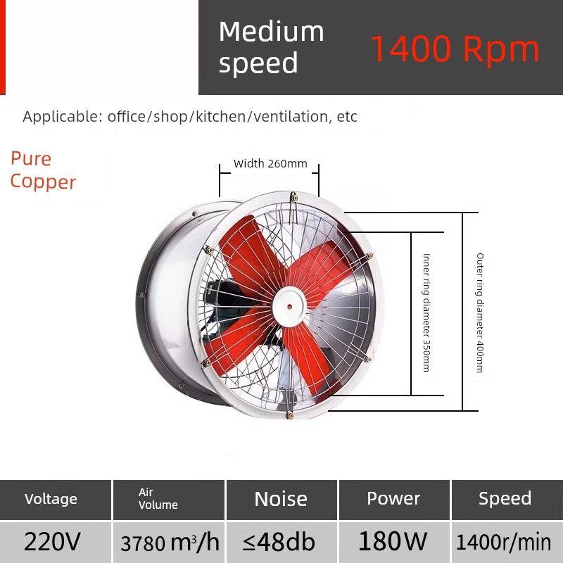 Strong Industrial Ventilator High-Power Pipe Exhaust Fan For Home Kitchen Oil Smoke Exhaust Cylinder Ventilating Fan Post Type