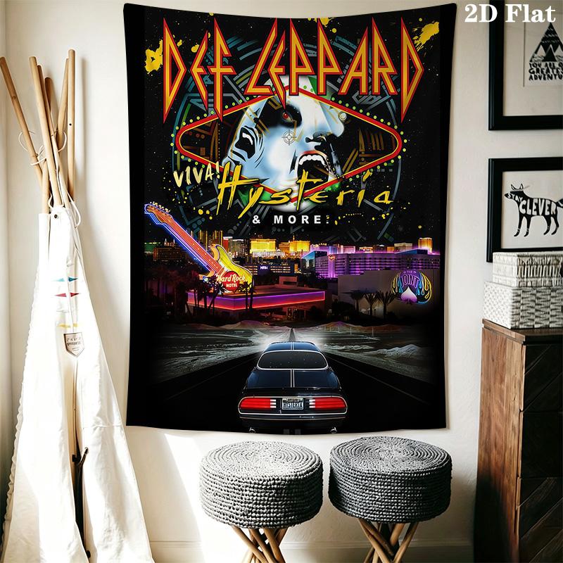 Def Leppard Live Stage Tapestry Background Cloth Fashion Print Christmas Gift Work Of Art Wall Decoration