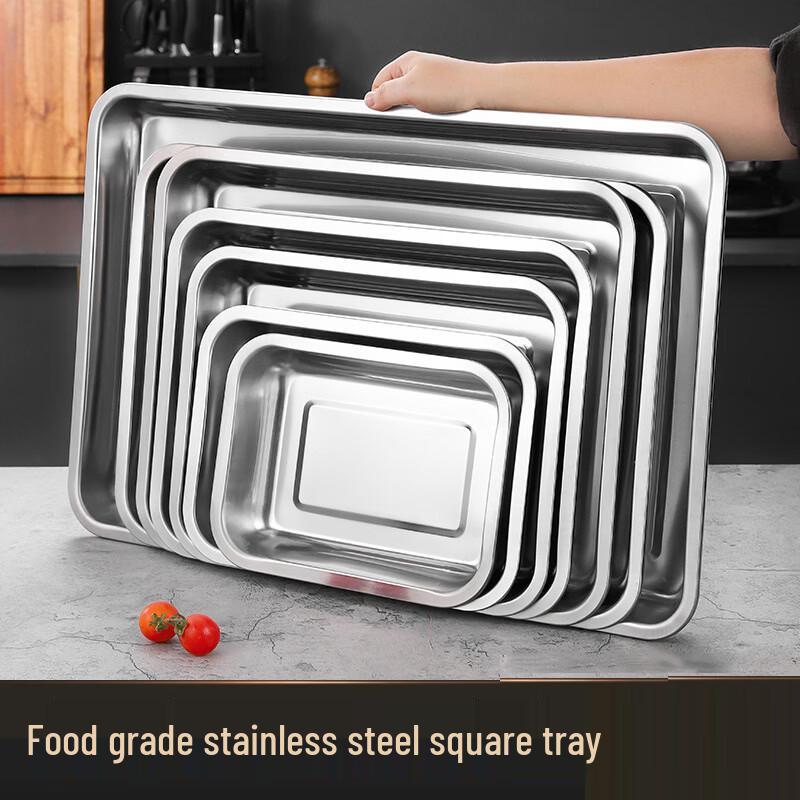 Heavy-Duty 304 Stainless Steel Rectangular Tray