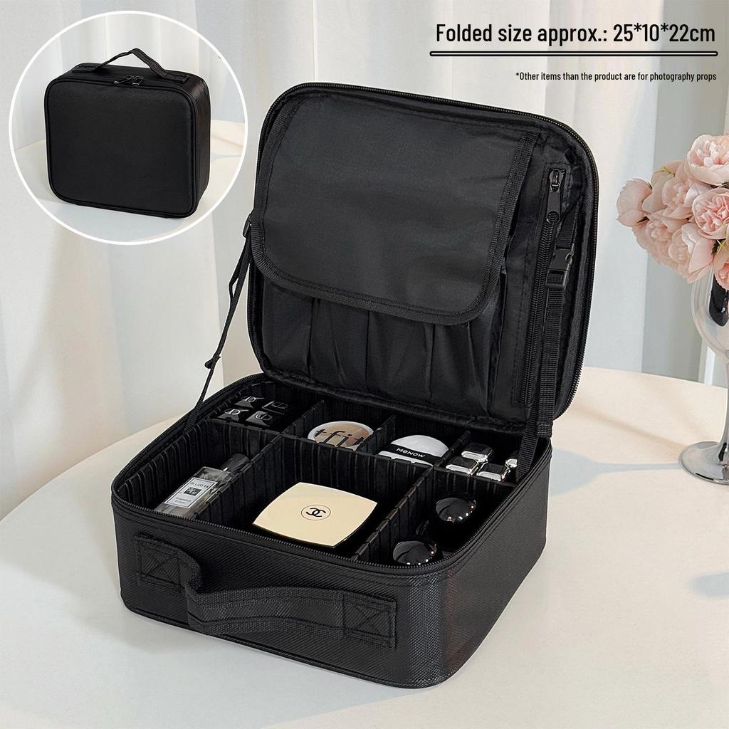 2025 New Style Women's Portable Makeup Bag - Large Capacity, Waterproof Travel Case with Mirror
