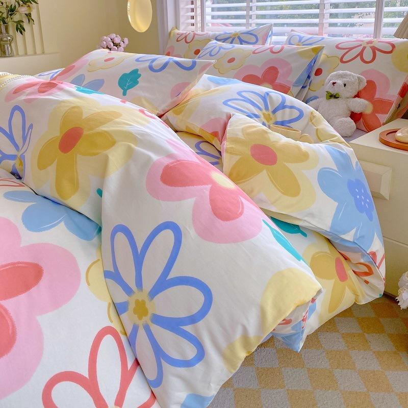 

Домашний текстиль 60 Длинноволокнистый хлопок Чистый хлопок Набор из 4 предметов Хлопковая простыня Пододеяльник Набор из 3 предметов Шапка на кровать Класс А Материнский и младенческий класс Single quilt cover: 2*2.4cm