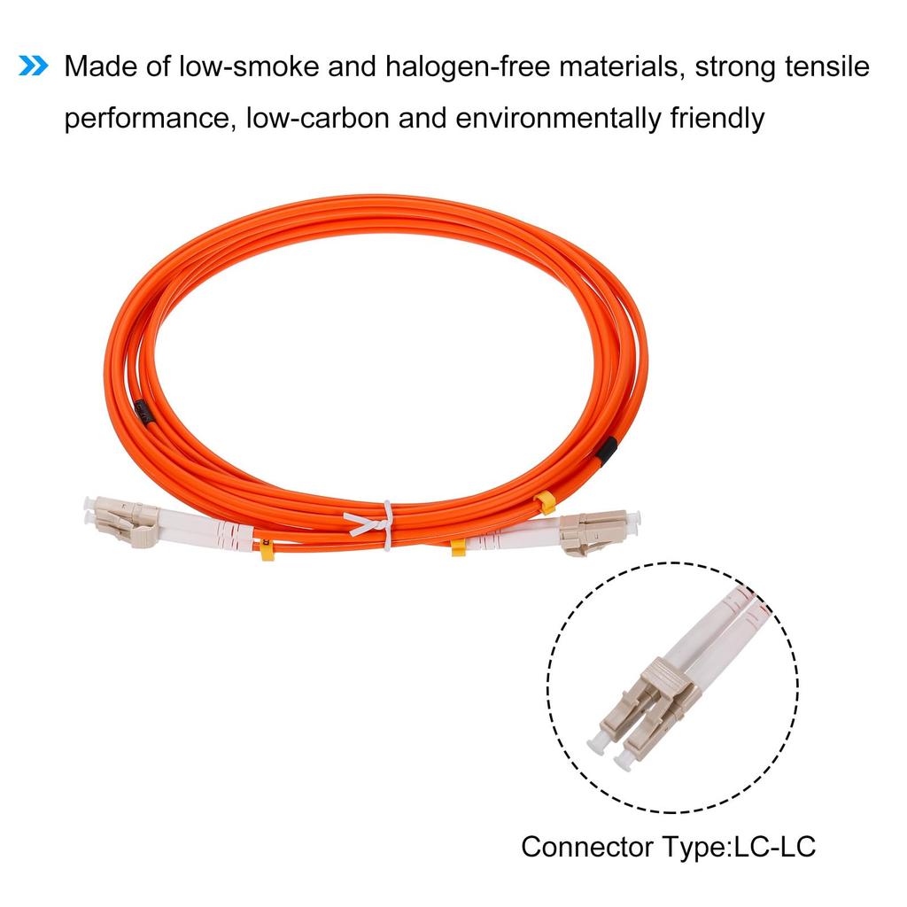 Uxcell Fiber Patch Multimode Duplex OM1 LSZH Fiber Optic Jumper for Network Transceivers and 3 1 Piece Cable, LC-LC Instruments, Orange, Meters,