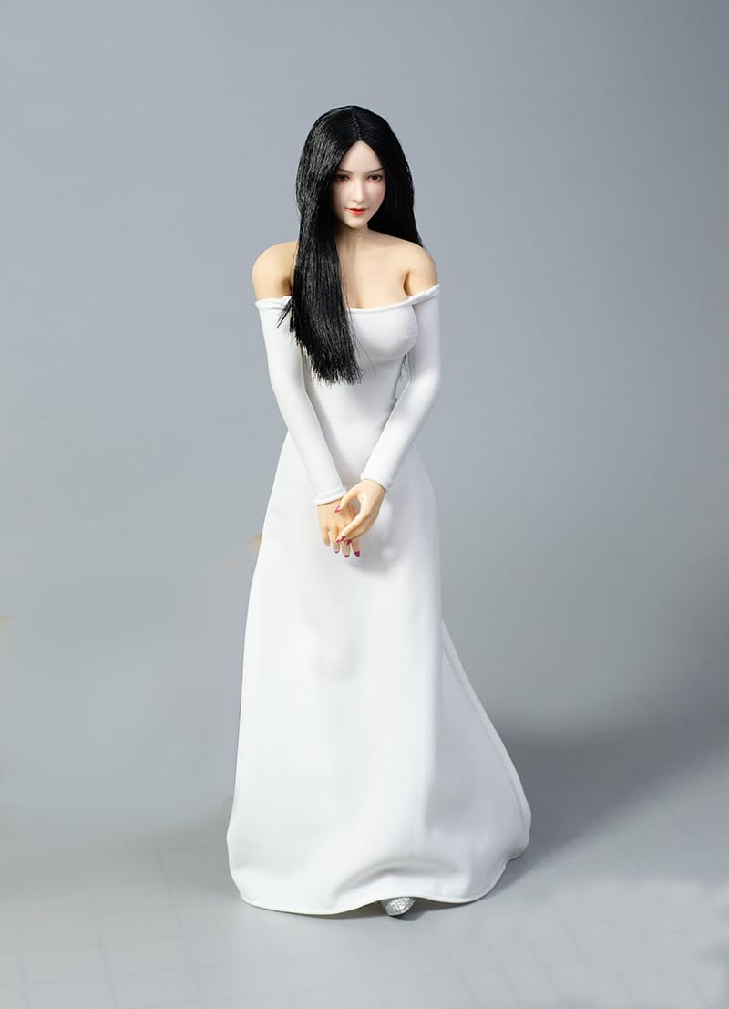 Костюм масштаба 1/6, Одежда для фигурки масштаба 1/6, Женский, Сексуальная длинная юбка, Пышная юбка, Банкетная юбка (Тело, Голова и Обувь Не Входят в Комплект), белый