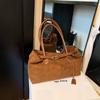 Autumn and winter suede underarm bag women's new trendy retro portable tote bag large-capacity commuter bag