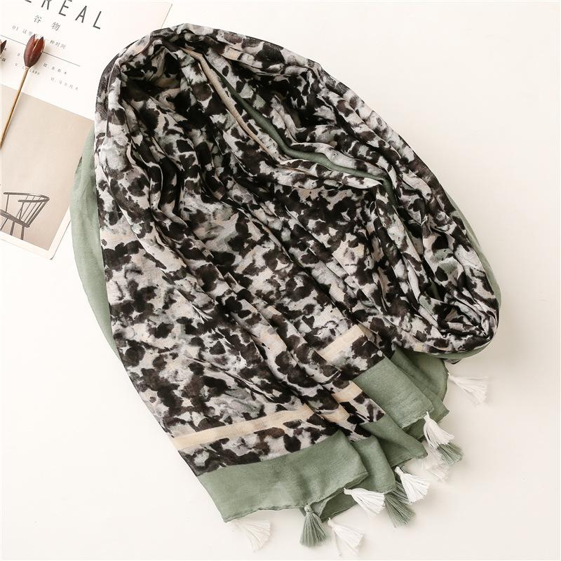 Suya Japanese Style Fresh Cotton And Linen Hand Felt Scarf, Silk Scarf, Bali Gauze Ripple Ink Painting, Travel Shawl, Silk Scarf For Women