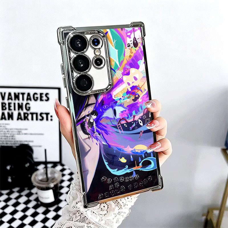 

O-Omori Cartoon Game Soft Phone Case For Samsung Galaxy S26 Ultra S25 Edge S24 FE S23 Plus S22 S21 + S20 Plating Anti-Fall Funda Samsung S21