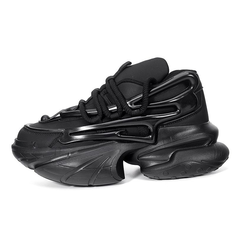 

Осенние мужские кроссовки, папины кроссовки, цветные, толстая подошва, увеличивающие рост, повседневные спортивные кроссовки 39 чёрный